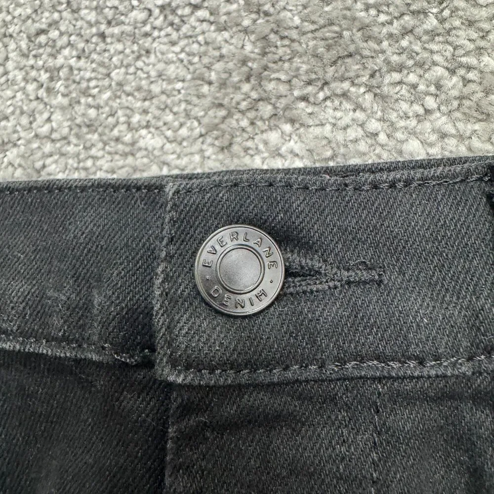 Everlane The High Rise Straight Leg Denim Jeans Mens 28 Regular Black Dark Wash